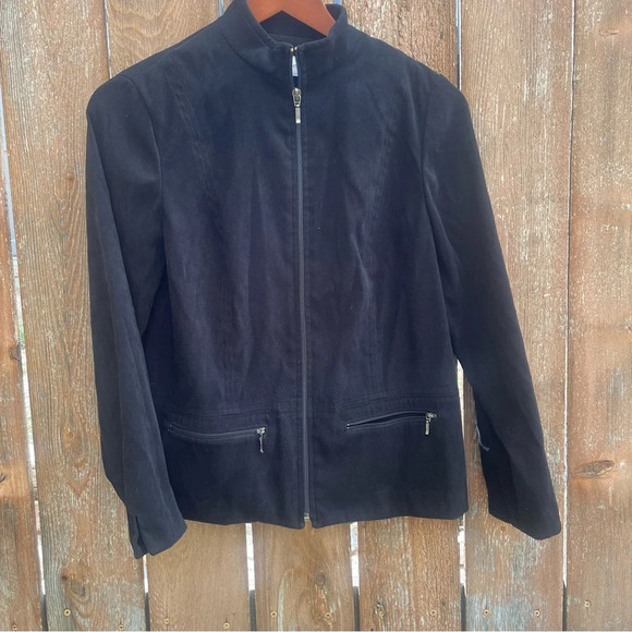 Jennifer Moore Jackets & Blazers - JENNIFER MOORE Women’s Zip Up Black Blazer Jacket Size 4P Petite